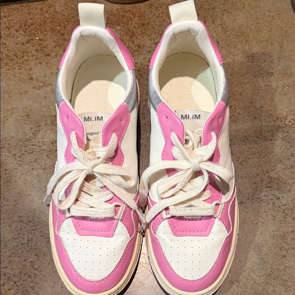 Mi.iM Pink and White Casual Sneakers